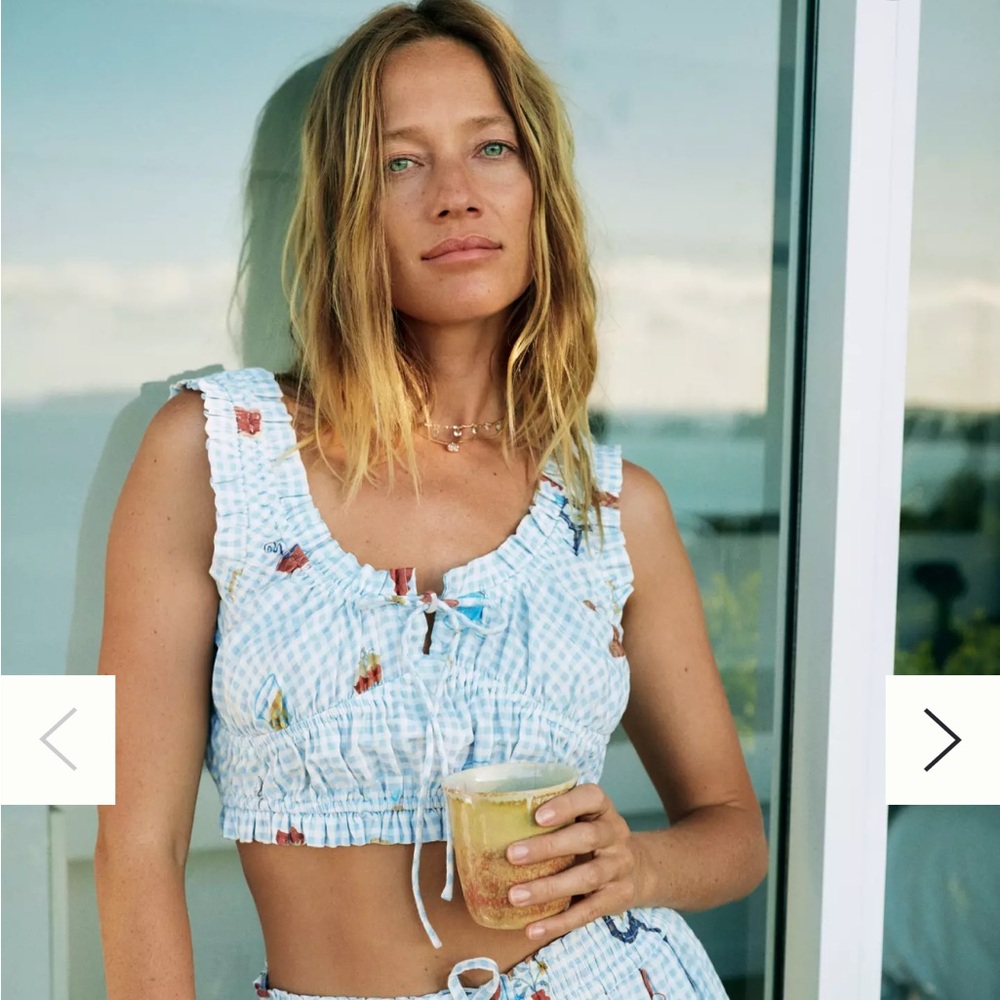 Anthropology scoop neck crop tank